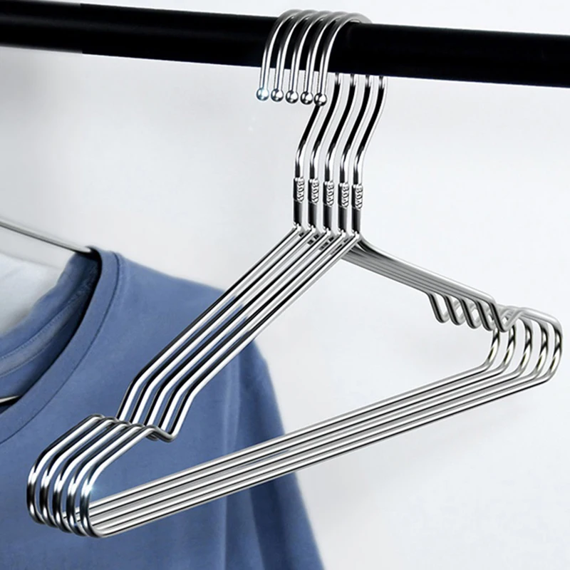 10pcs/set Stainless Steel Clothes Hanger For Dresses T-Shirts Coat Sweater Wardrobe Storage Organizer Drying Rack