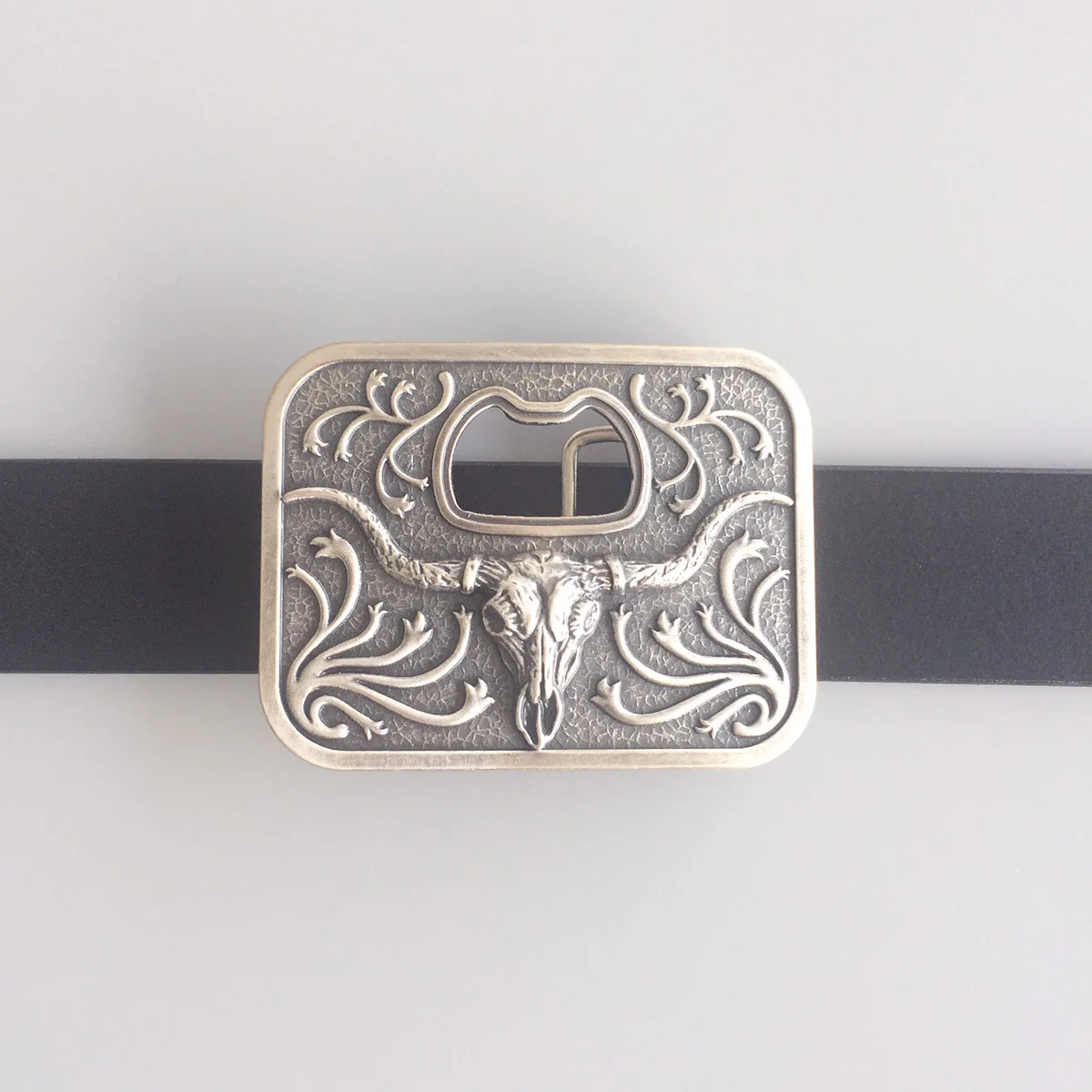 Vintage Silver Plated Rodeo Bull Opener Belt Buckle Gurtelschnalle Boucle De Ceinture również dostępne w USA