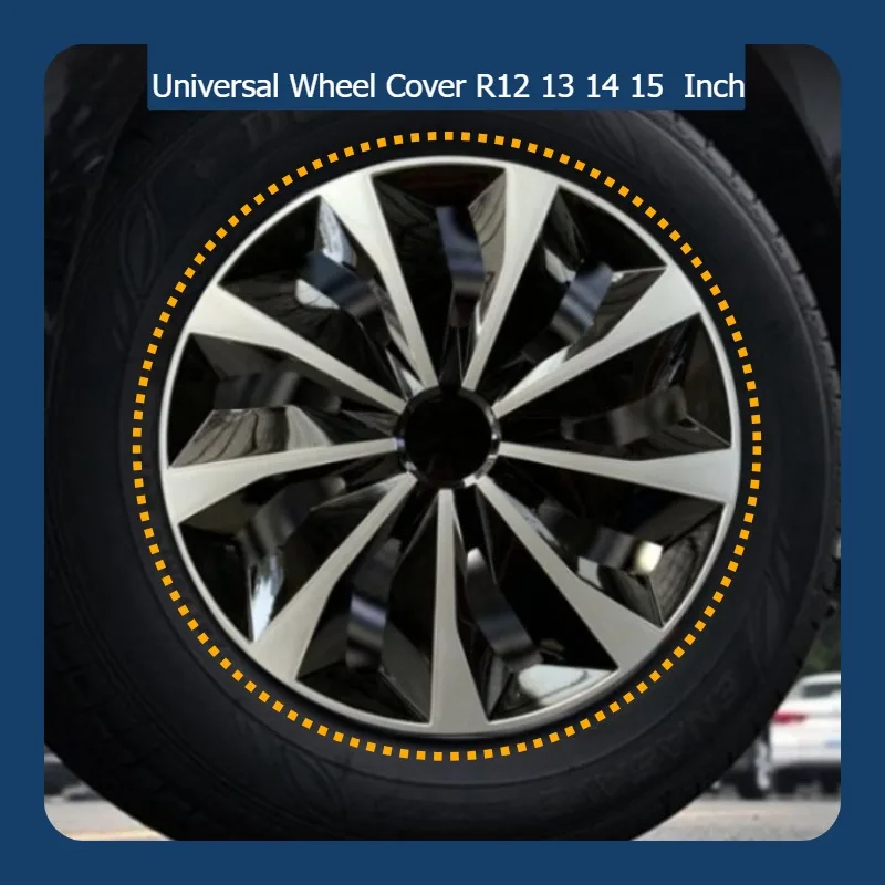 4 Peças Calota Universal de Substituição R12 13 14 15 Polegadas, Calotas de Roda em PP, Acessórios para Pneus, Encaixe Rápido para a Maioria dos Carros