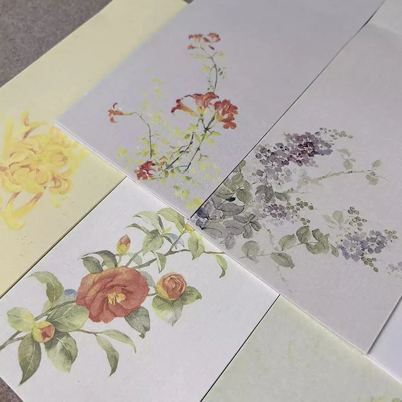 20 Sheets Wax-dyed Half-ripened Xuan Paper for Small Regular Script Chinese Calligraphy Painting Practice 10x23cm