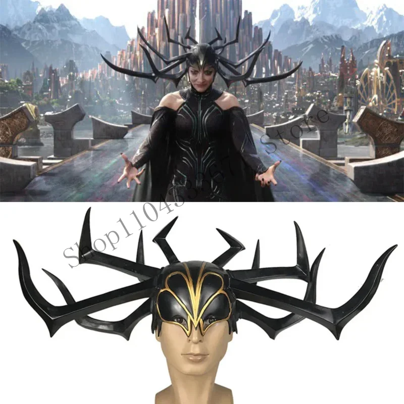 Movie Thor 3 HeLa Cosplay Headdress Death Goddess PVC Helmet Adult Women Men Halloween Party Performance Props CMM