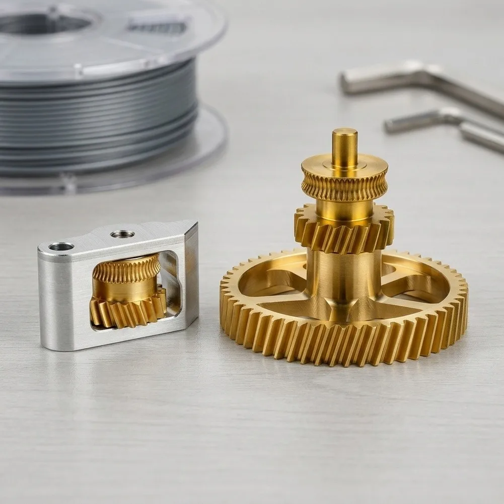 For BambuLab For P2S Extruder Gear Made of Hardened Steel and Brass for Smooth Filament Feeding and Low Friction