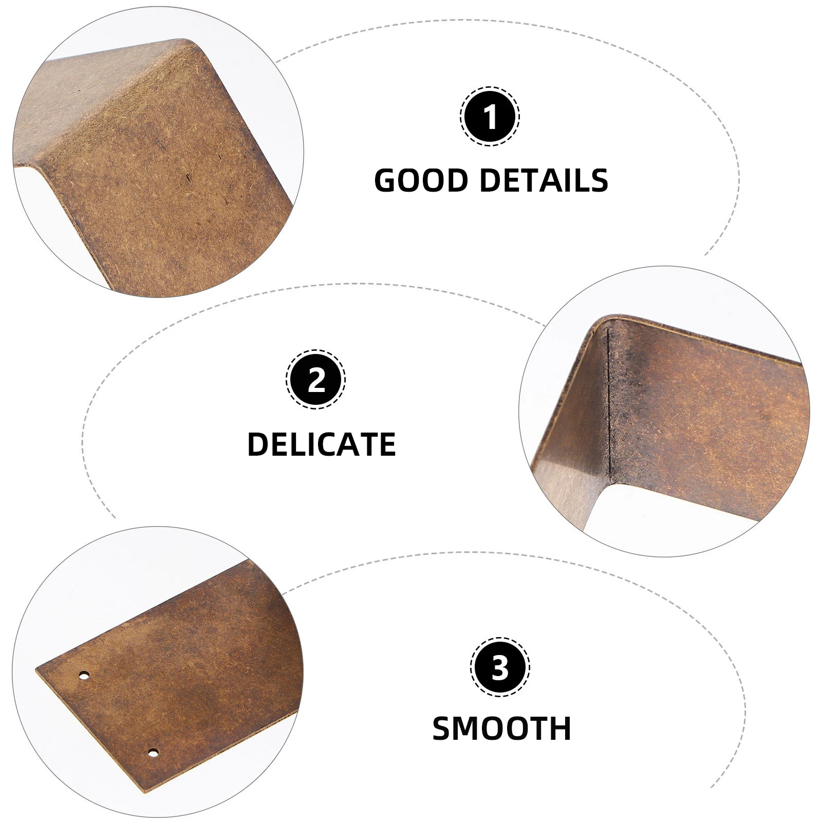 

4pcs Copper Corner Brackets Durable Material Office Desk Connectors Joint Hardware Fasteners 90 Degree Design Screw Hole
