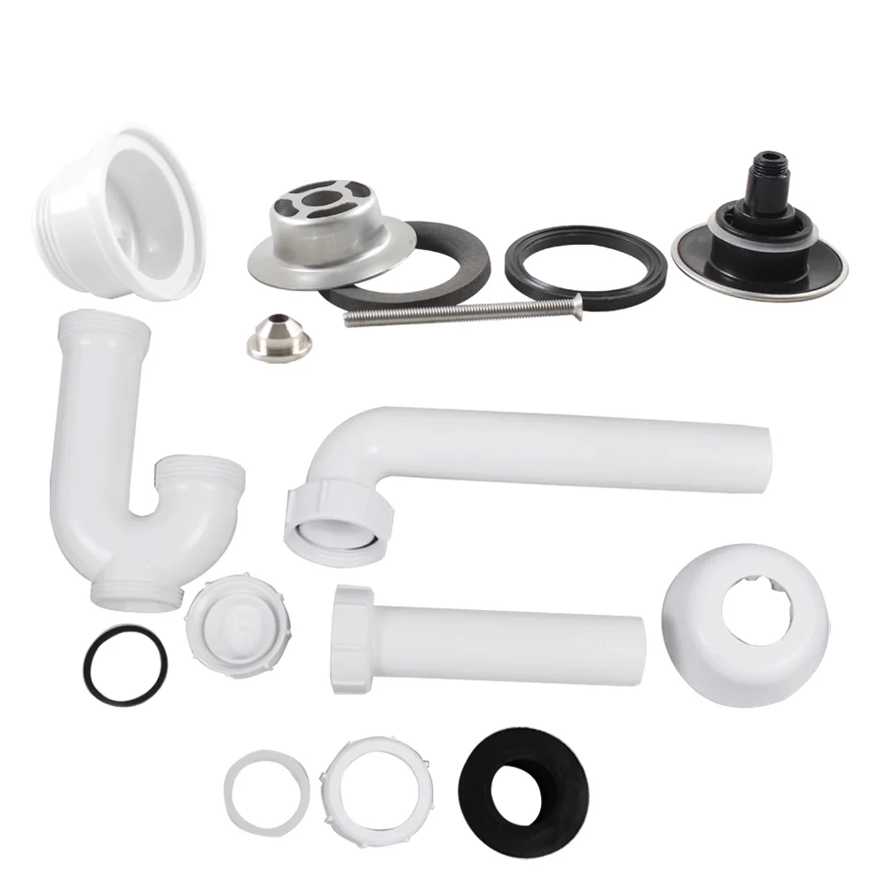 Talea Siphon Trap White Hard Tube into Wall U Bend Drainage Waste Kit Full set Z5027C005