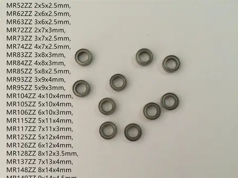 MR Series Metal Shield Miniature Ball Bearings 10pcs