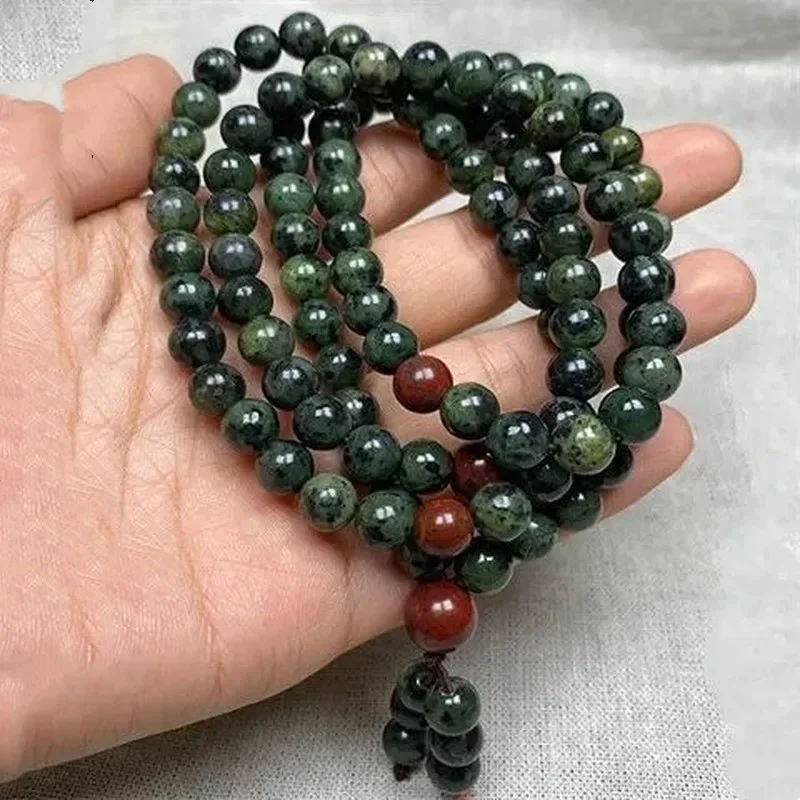 Natural Tibetan Jade Medicine Wangshi Live Magnetic 108 Multi-circle Bracelet Health Care Men and Women Bracelets Jewelry view 5