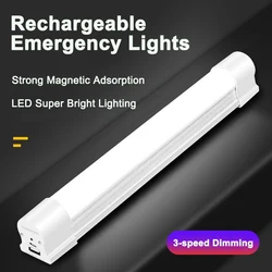 Rechargeable LED Tube 30W/60W/120W Portable Lighting with Magnetic Attraction 6000 Lumens Work Light for Camping Kitchen Cabinet