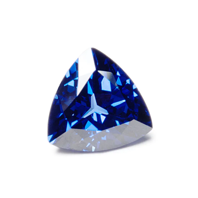 Lab Grown Sapphire Trillion Cut Royal Blue Color DIY Charms Jewelry Making Ring Necklace Earrings Materials Select Certificate