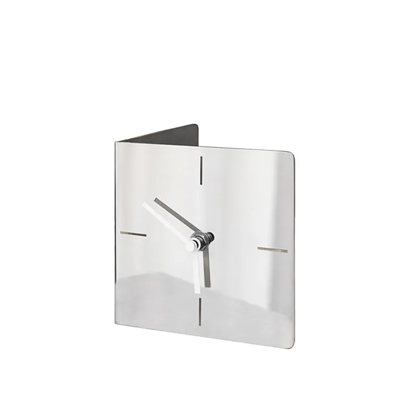 

Modern light luxury creative metal stainless steel clock ornament bedside decoration