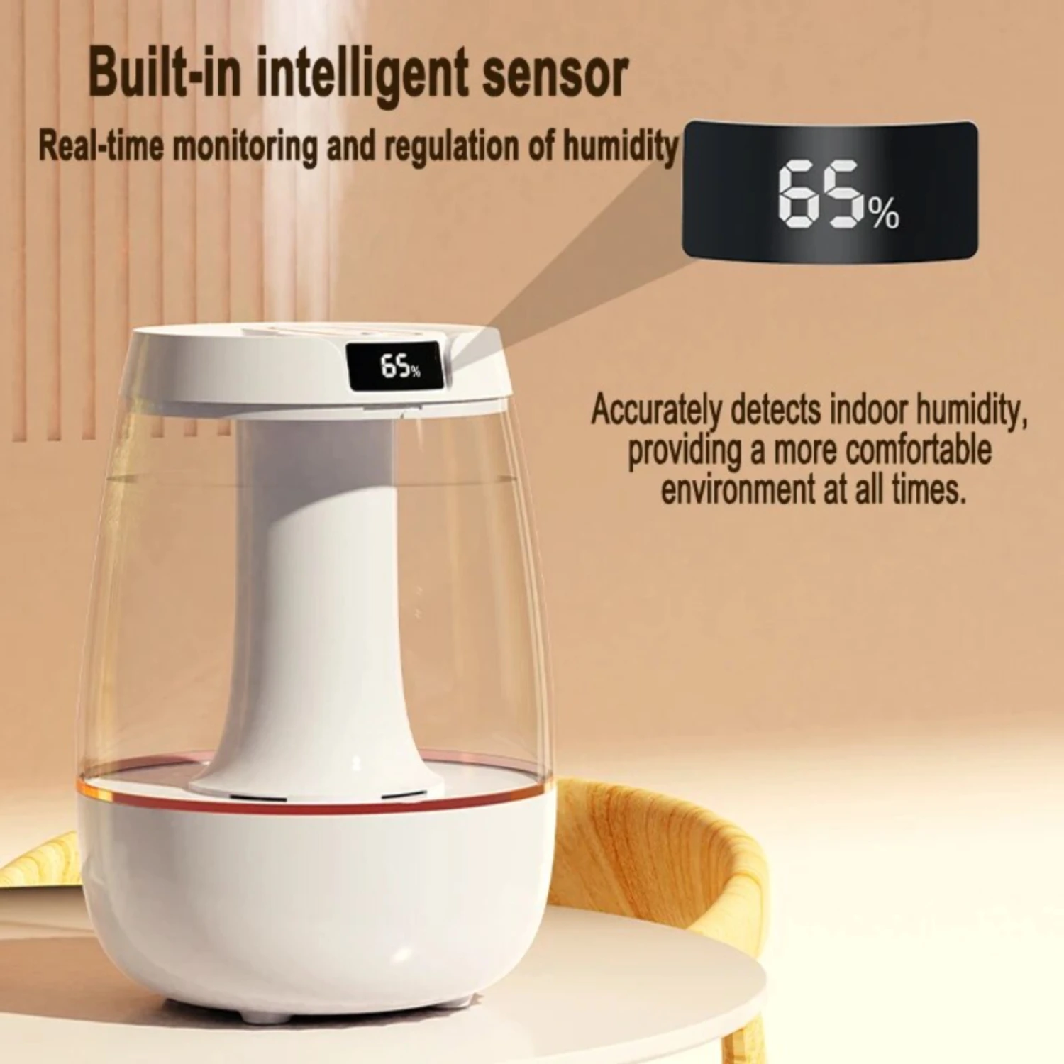 IWONGOU 350ML White Ultrasonic Air Humidifier Diffuser with LED Lamp for Desktop USB Household Business