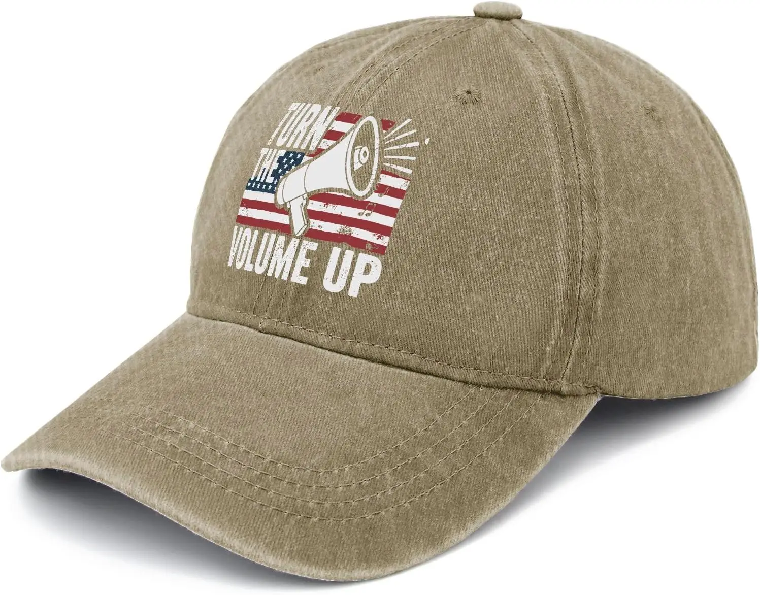 Turns The Volume Up Mamdani Hat for Women Low Profile Washed Distressed