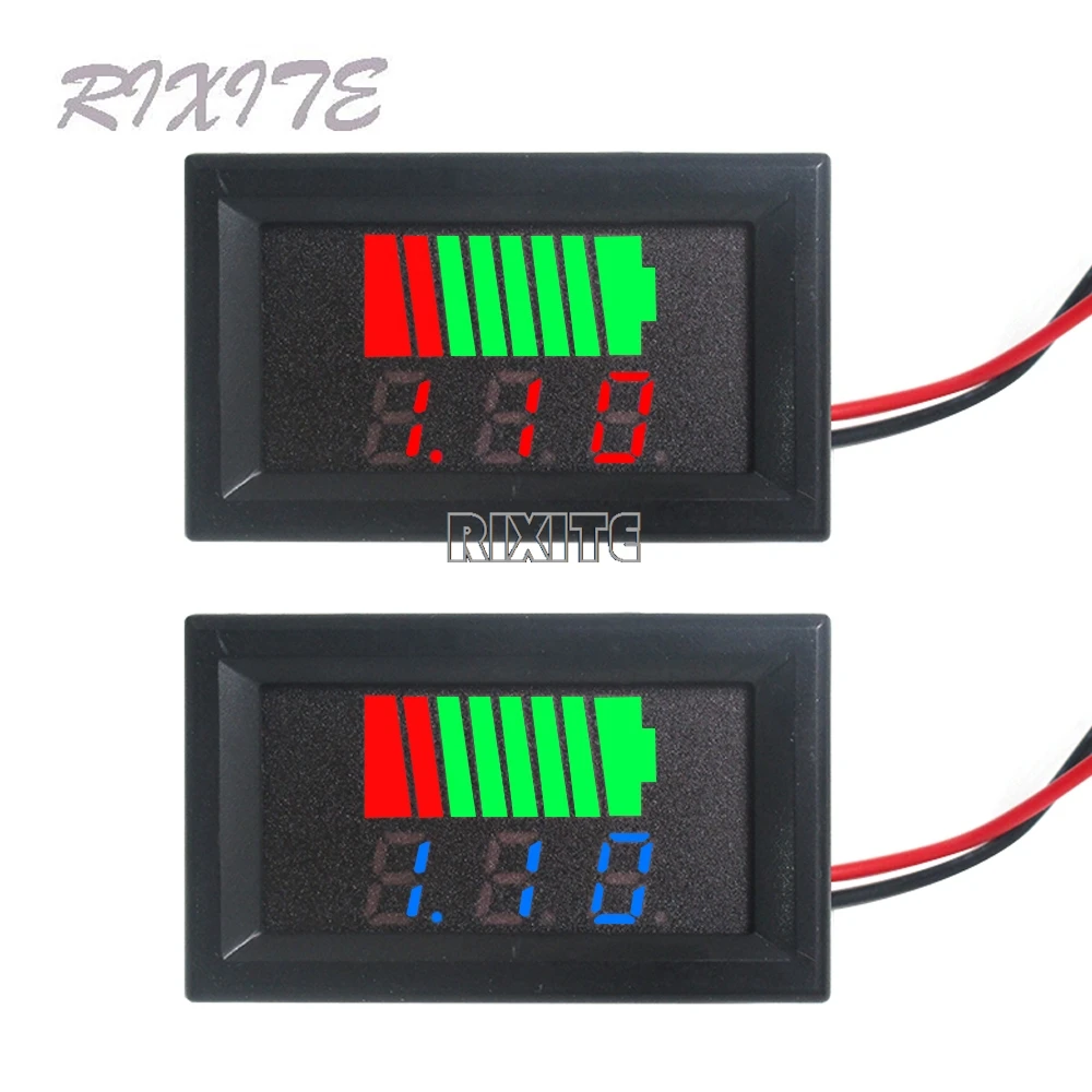 12V 24V 36V 48V 60V Car Battery Charge Level Indicator Lithium Battery Capacity Meter Tester Display LED Tester Voltmeter