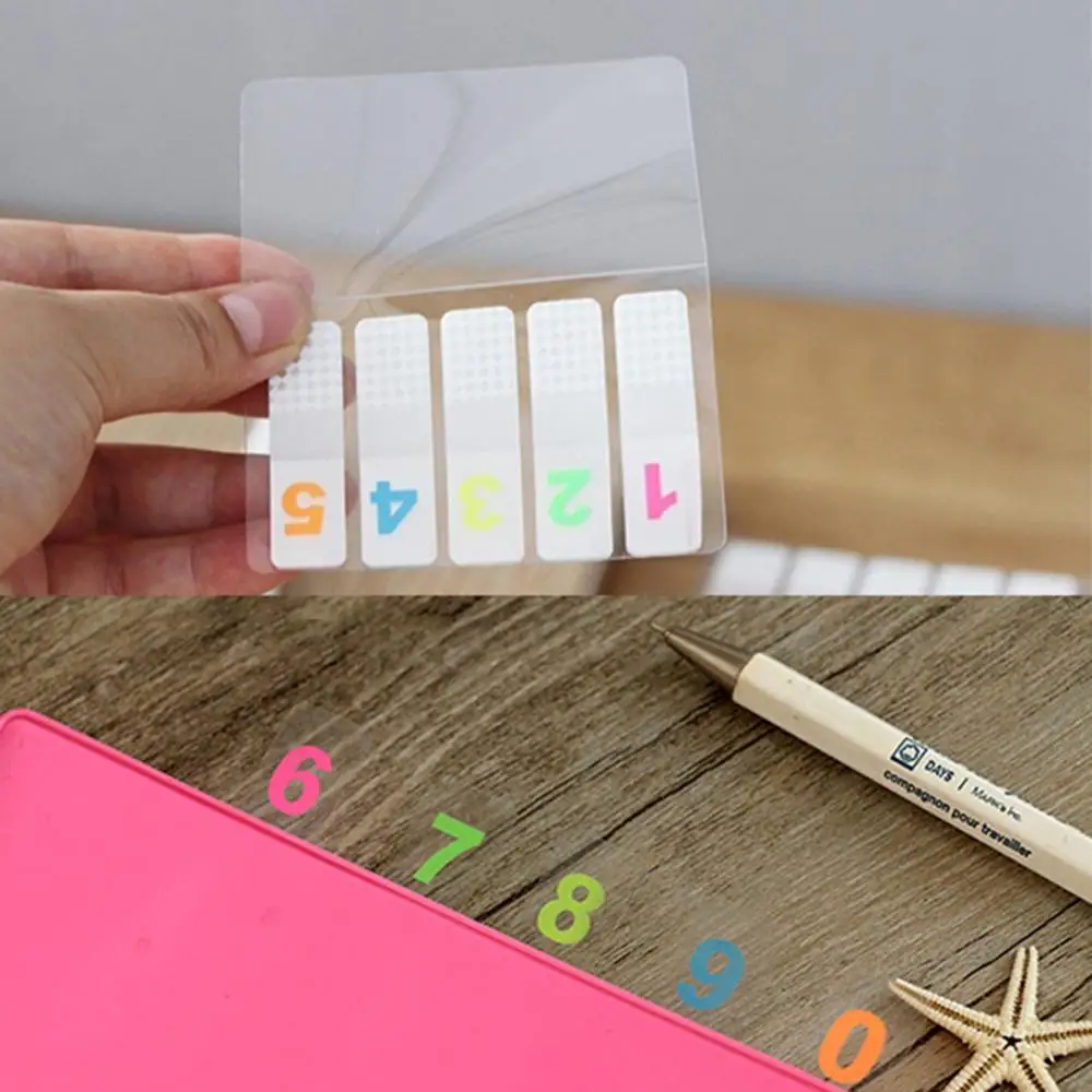 100หมายเลขหน้าตัวอักษรสติกเกอร์สัญลักษณ์โรงเรียนซัพพลาย Memo Mini Sticky Notes