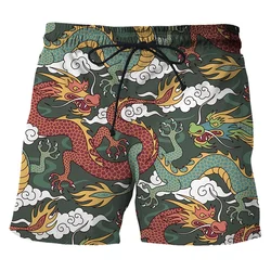 Chinesischen Drachen 3d Druck Badehose Für Männer Hawaiian Strand Shorts Lose Schnell Trocknend Surf Board Shorts Bademode Straße Kurze Hosen