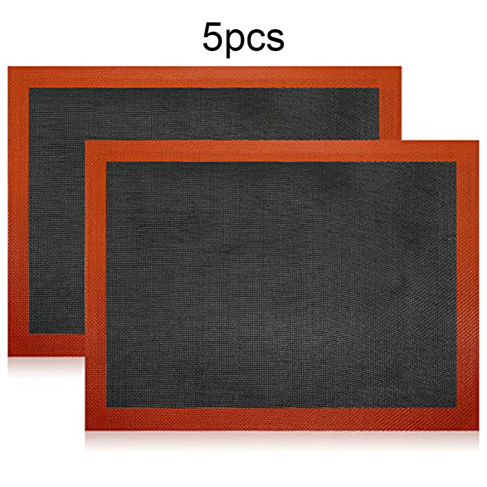 

Silicone Baking Mats for Oven 5pcs Non Baking Tray with Fiberglass Mesh for Even Heat Distribution and Easy Cleaning