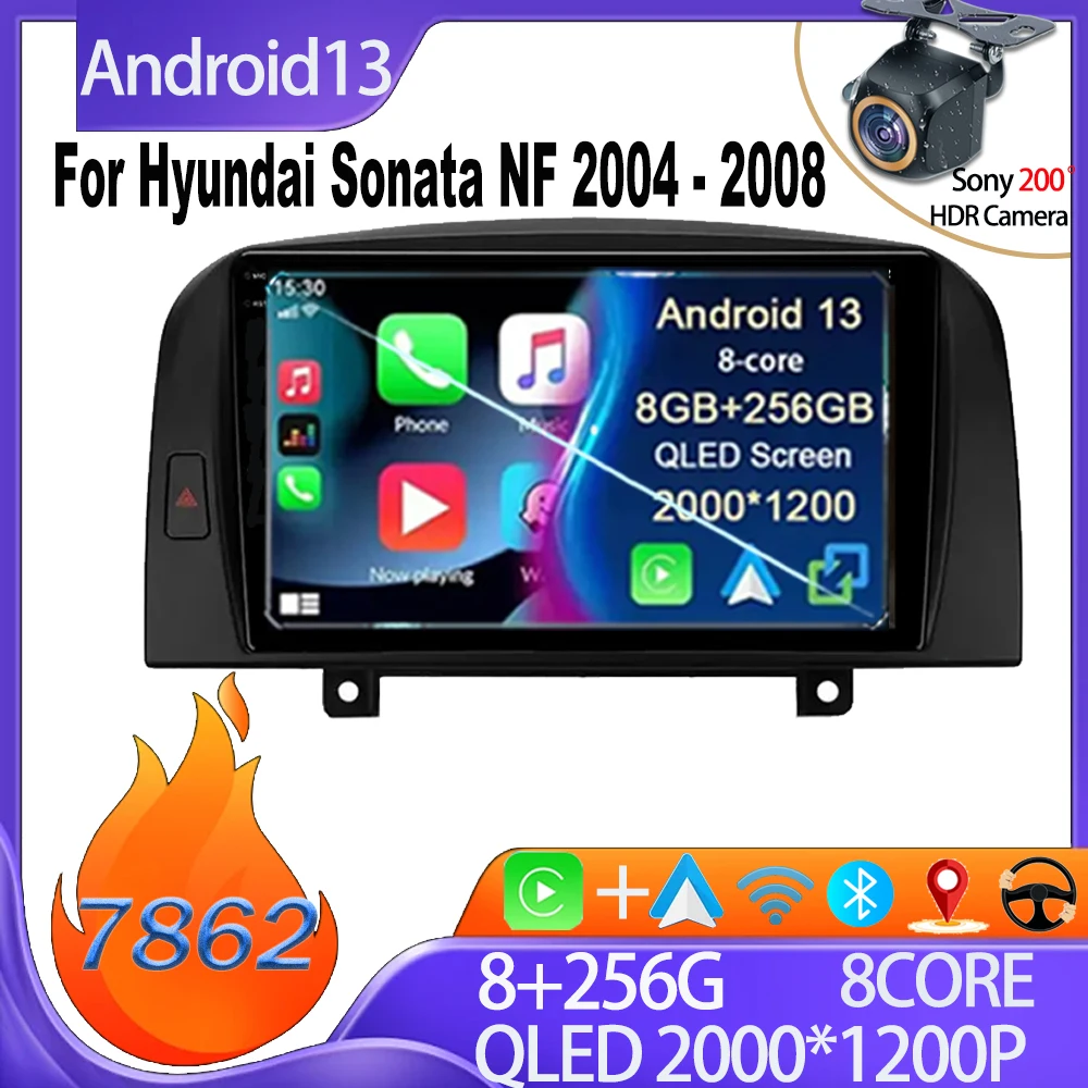 

Автомобильный мультимедийный плеер на Android 13 для Hyundai Sonata NF 2004-2008, сенсорный экран, GPS-навигация, беспроводная автомобильная Система Android без DVD 2din