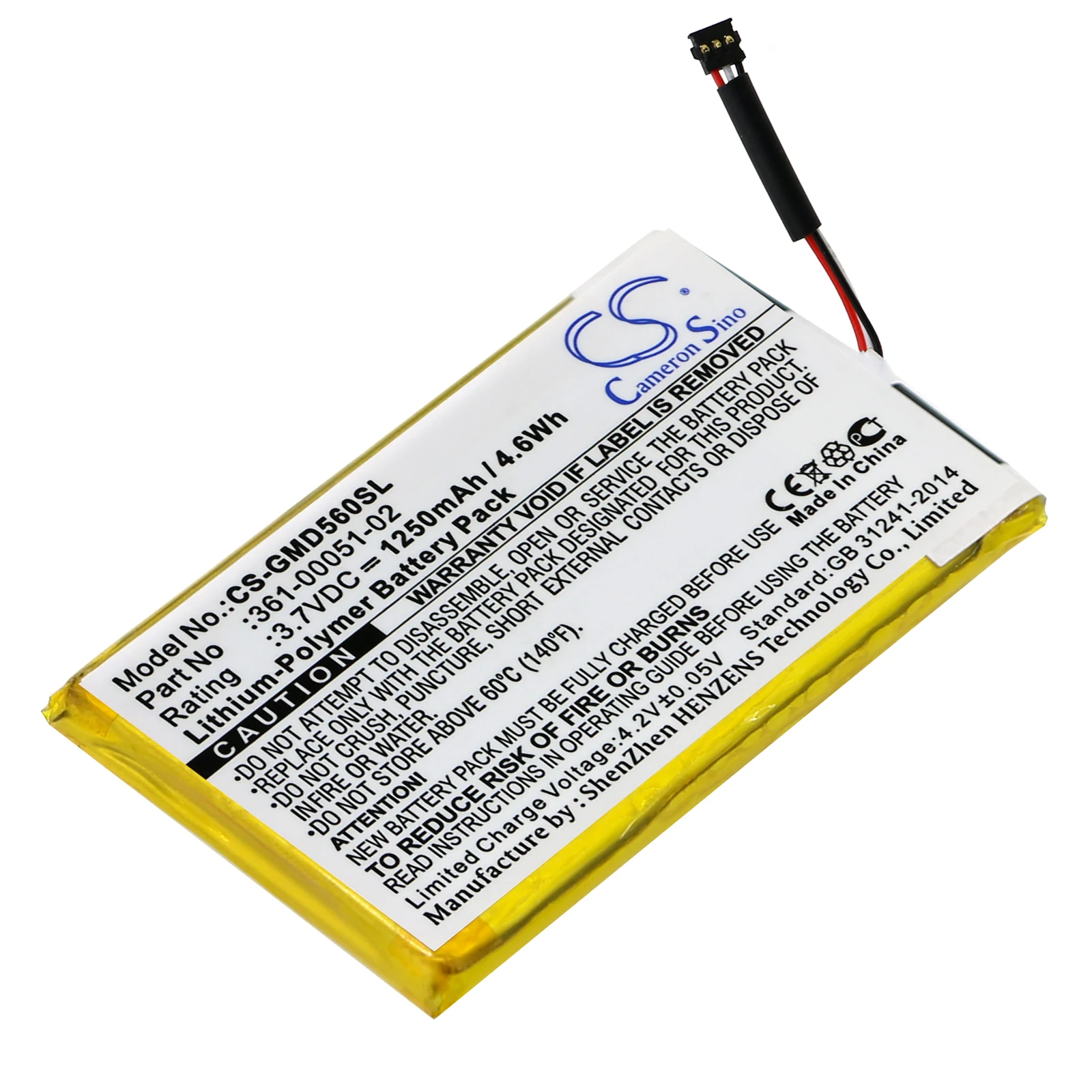 

Li-Polymer battery for GPS Navigator,1250mAh,Dezl 560LMT,Dezl 560LT,Dezl 650LM,SAT NAV,nuvi 52LM 5''