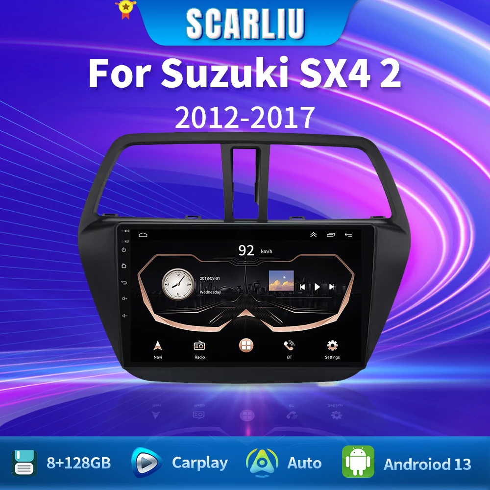 For Suzuki SX4-CROSS 2014-2017 Carplay navigation gps stereo 2din 2 din Android 13 Auto Car Radio multimedia Player