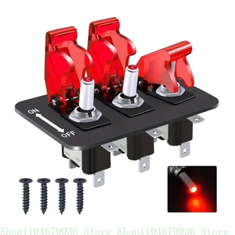 3-Gang-Schalttafel, LED-beleuchtetes Schalttafel, elektronisches Relaissystem, universell für LKW, ATV, UTV, 12/24 V – Detail 3