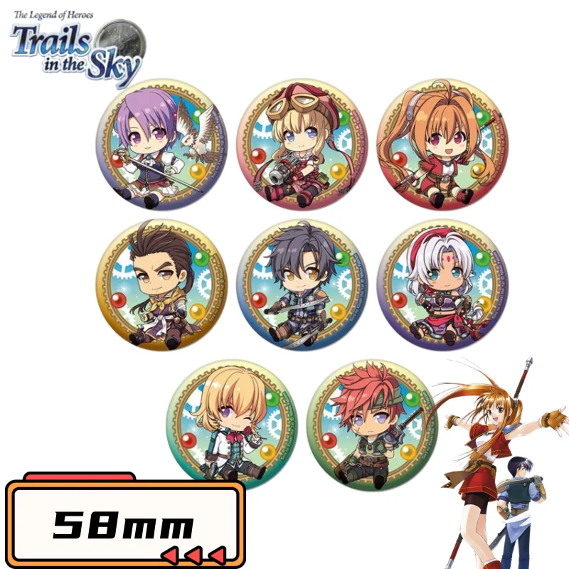 The Legend of Heroes: Trails in the Sky Estelle Bright Joshua Bright Badge en métal au design de dessin animé, breloque de sac, décoration de cosplay