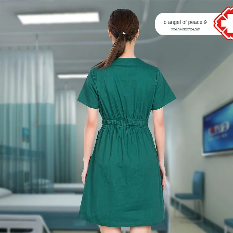 Operating Room Medical Uniforms Women Dress Clothes Sleeve V-Neck Workers T-Shirt Tops Summer Uniformes Medical Accessories