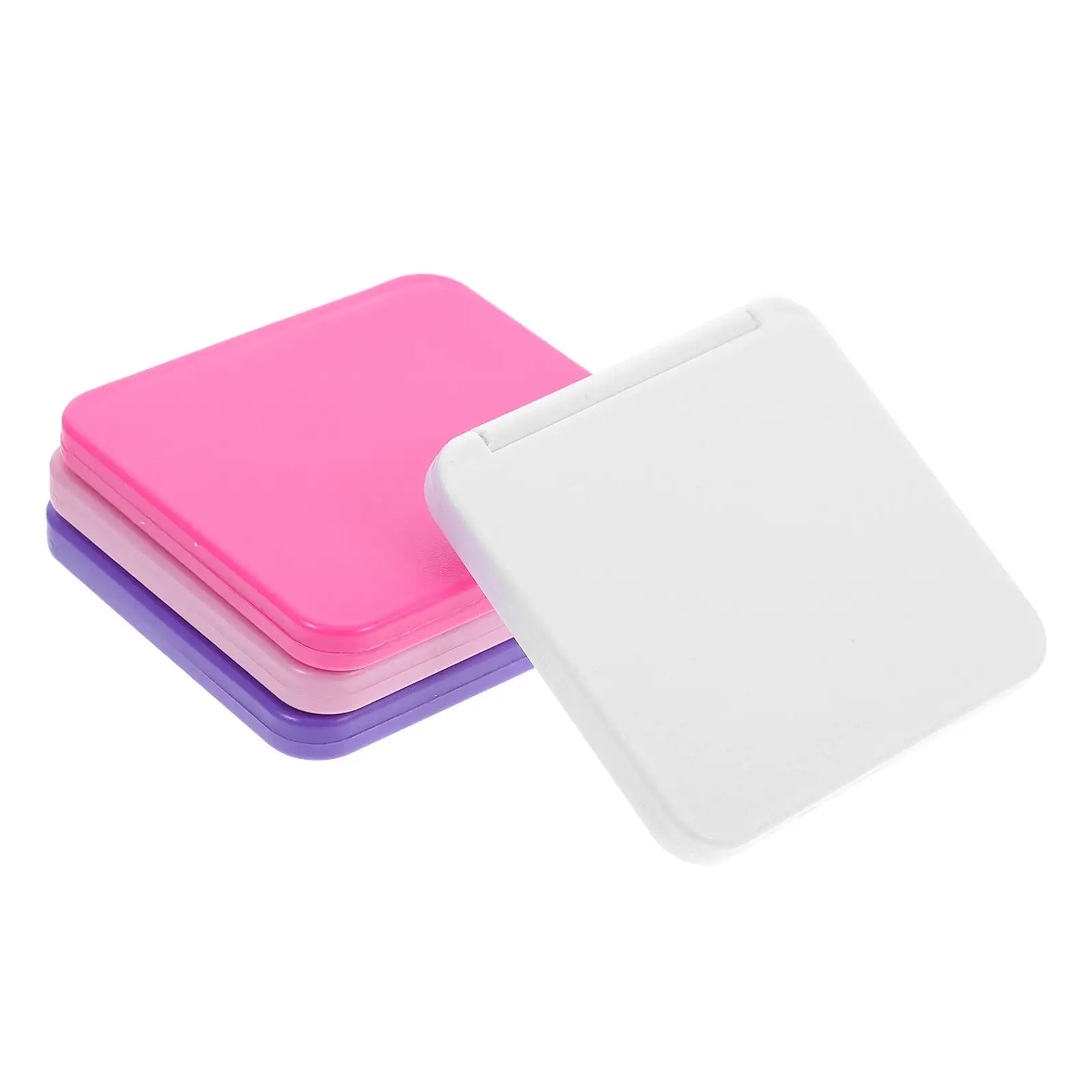 Espejo de maquillaje portátil de alta definición, Mini tocador de viaje plegable de doble cara, accesorios de mano para mujer, compacto de bolsillo, 4 Uds.