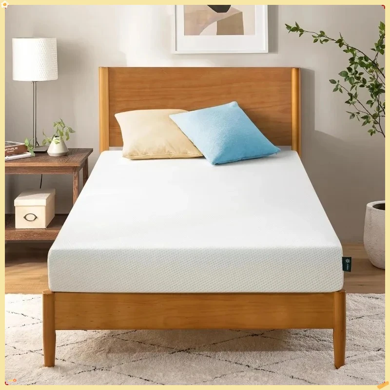 5 Inch Twin Green Tea Memory Foam Mattress [New Version], Fiberglass free, Medium Firm Feel, Zoned Pressure Relief