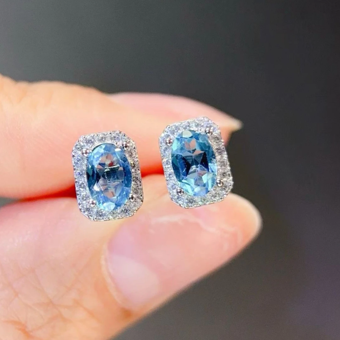 

Серебряные серьги 925 пробы с натуральным топазом и сертификатом, 4x6 мм, из настоящего топаза, для повседневной носки, изысканные ювелирные изделия для женщин
