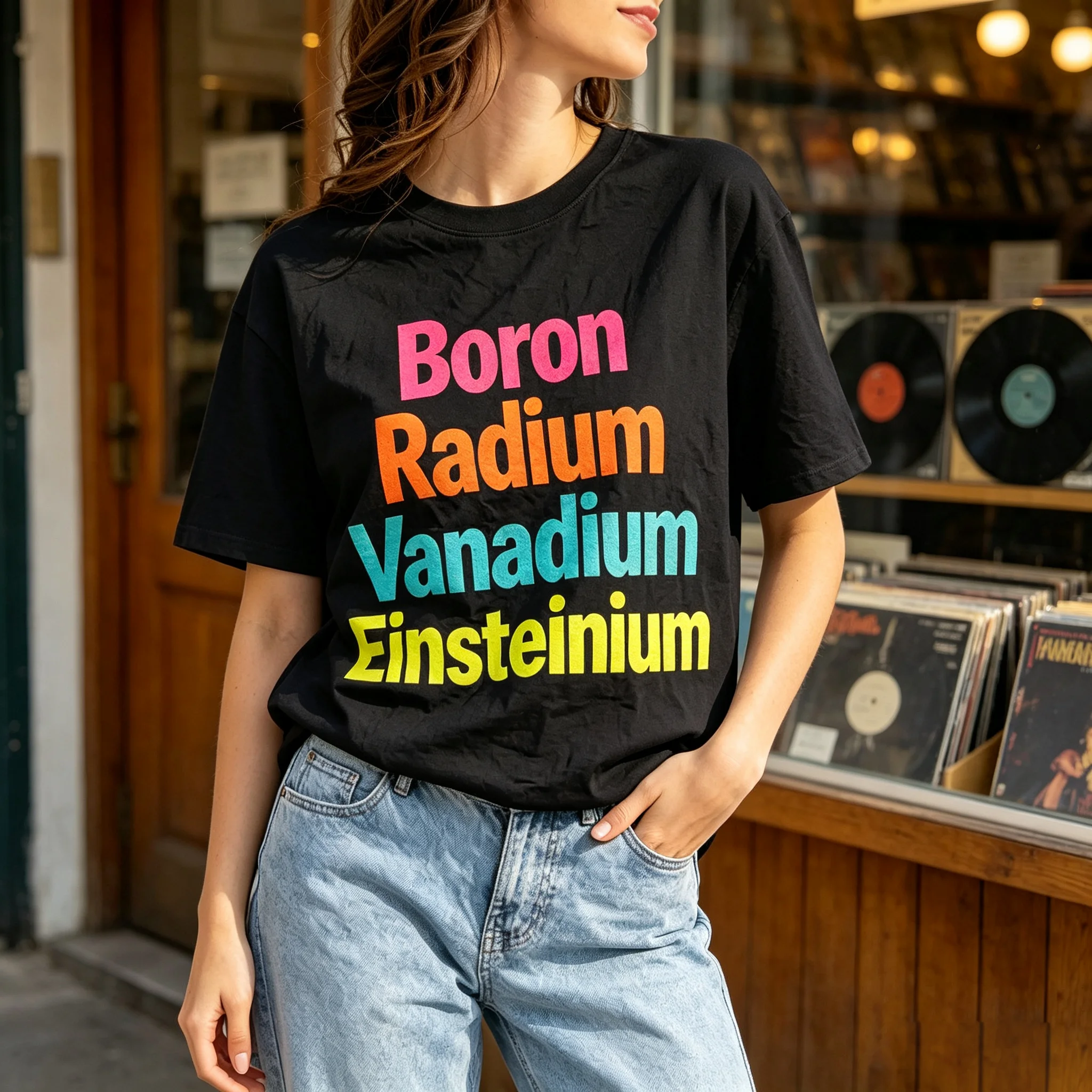 BRVE Hidden Acronym Chemical Element Graphic T-Shirt Stacked Color Science Periodic Table Short Sleeve Tee