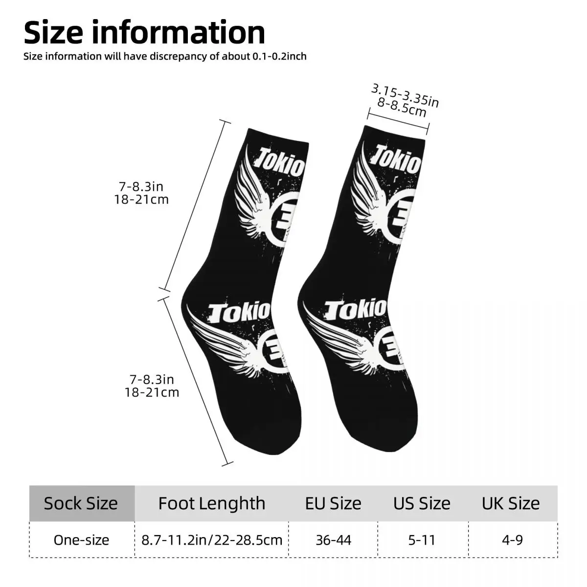 Vintage Wings Men's Socks Tokio Hotel Tom Kaulitz Unisex Street Style Pattern Printed Happy Crew Sock Gift