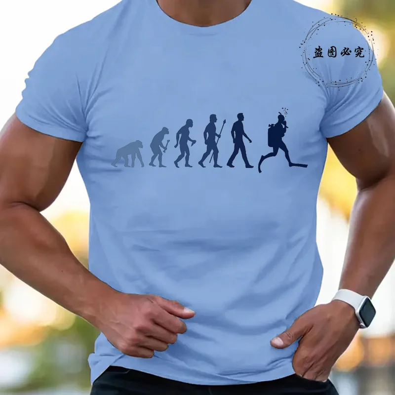 

Забавная рубашка для дайвинга Evolution, мужские футболки, одежда в стиле хип-хоп, топы для мужчин, модная летняя мужская футболка унисекс, уличная одежда в стиле Харадзюку