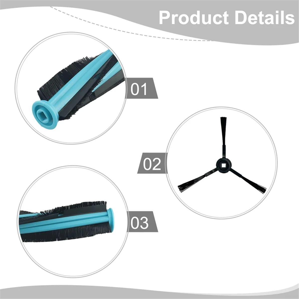 New Main Side Roll Brush Replacement Parts for Airrobo T9/Eufy L35+ Main Side Brush Kit Sweep Floor Robot Vacuum Cleaner