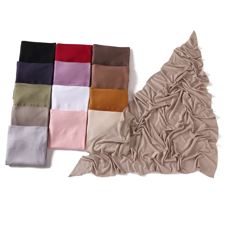 New Pure Color Soft Breathable Modal Triangular Binder Elastic Mercerized Cotton Women's Hair Towel Cover Bandana Scarf