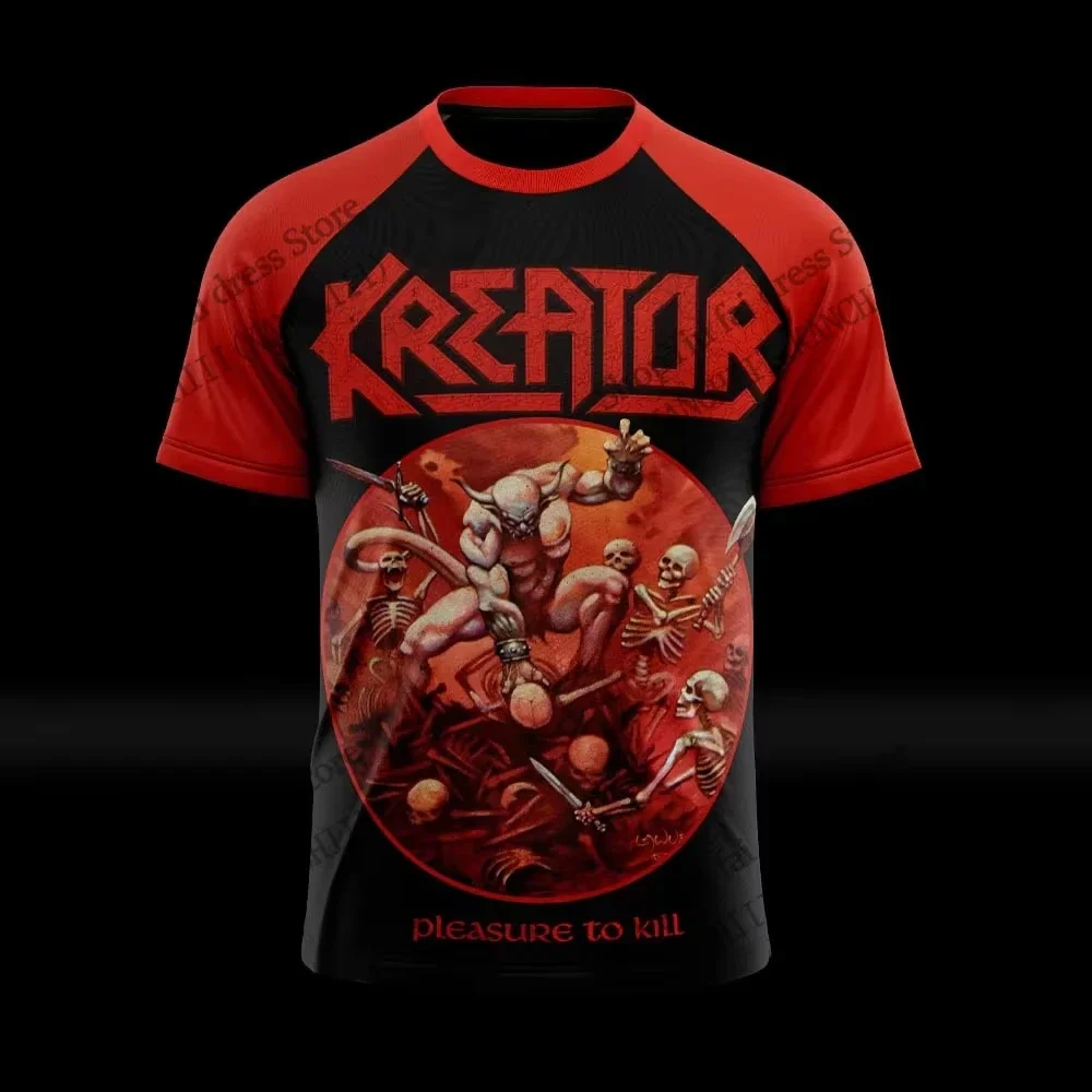 New Rock Band Kreator Tour 3D Print T-shirt Men Women Fashion Casual Oversized Short Sleeve Tshirt Trend Street Style Tops