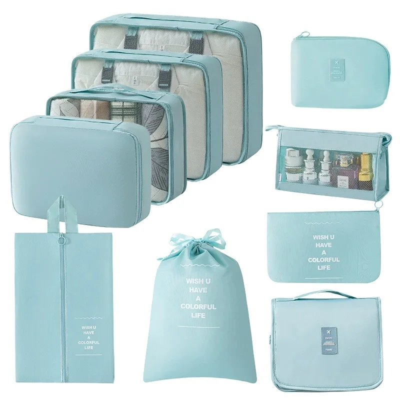 7/8/9/10 Stuks Set Reisorganisator Opbergzakken Koffer Verpakking Cubes Set Koffers Draagbare Bagage Kleding Schoen netjes Pouch Opvouwbaar