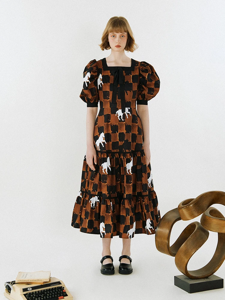 

Платье Xunruo с цветочным принтом, оригинальное, длинное, с завязками на талии, для весны, лета и осени