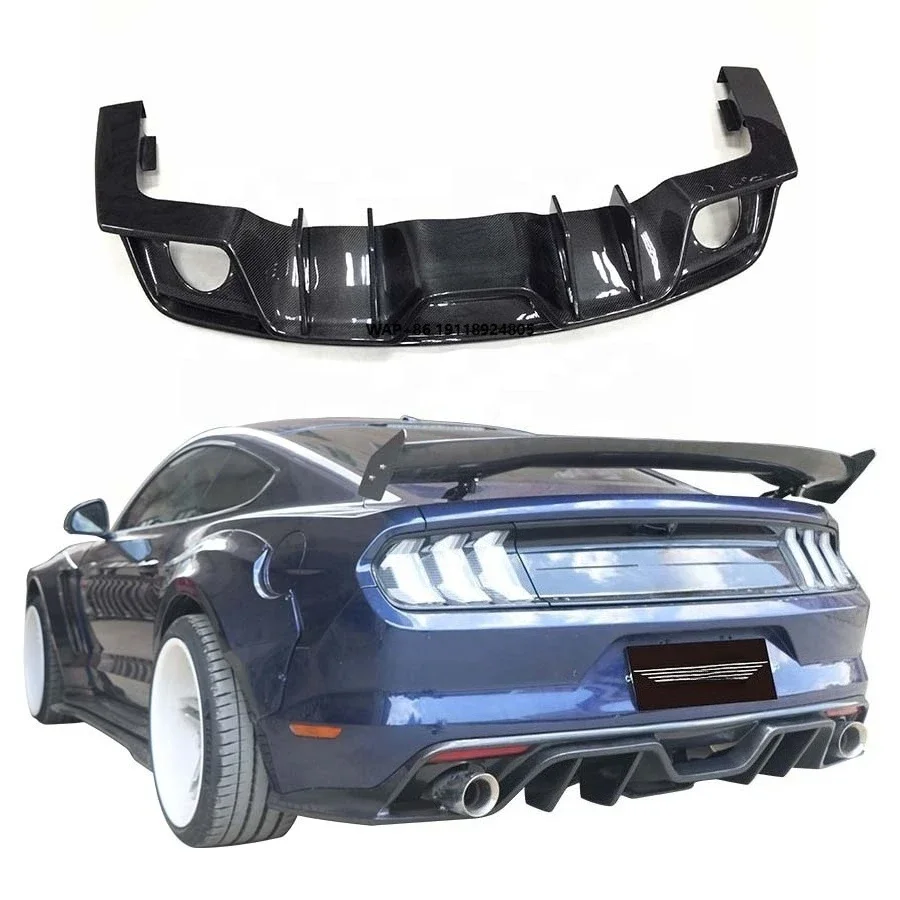 

Carbon Fiber AC Style Rear Diffuser for 2017 2016 2015 Mustang Includes Exhaust Bumper Cut-Outs New External Body Car Kits