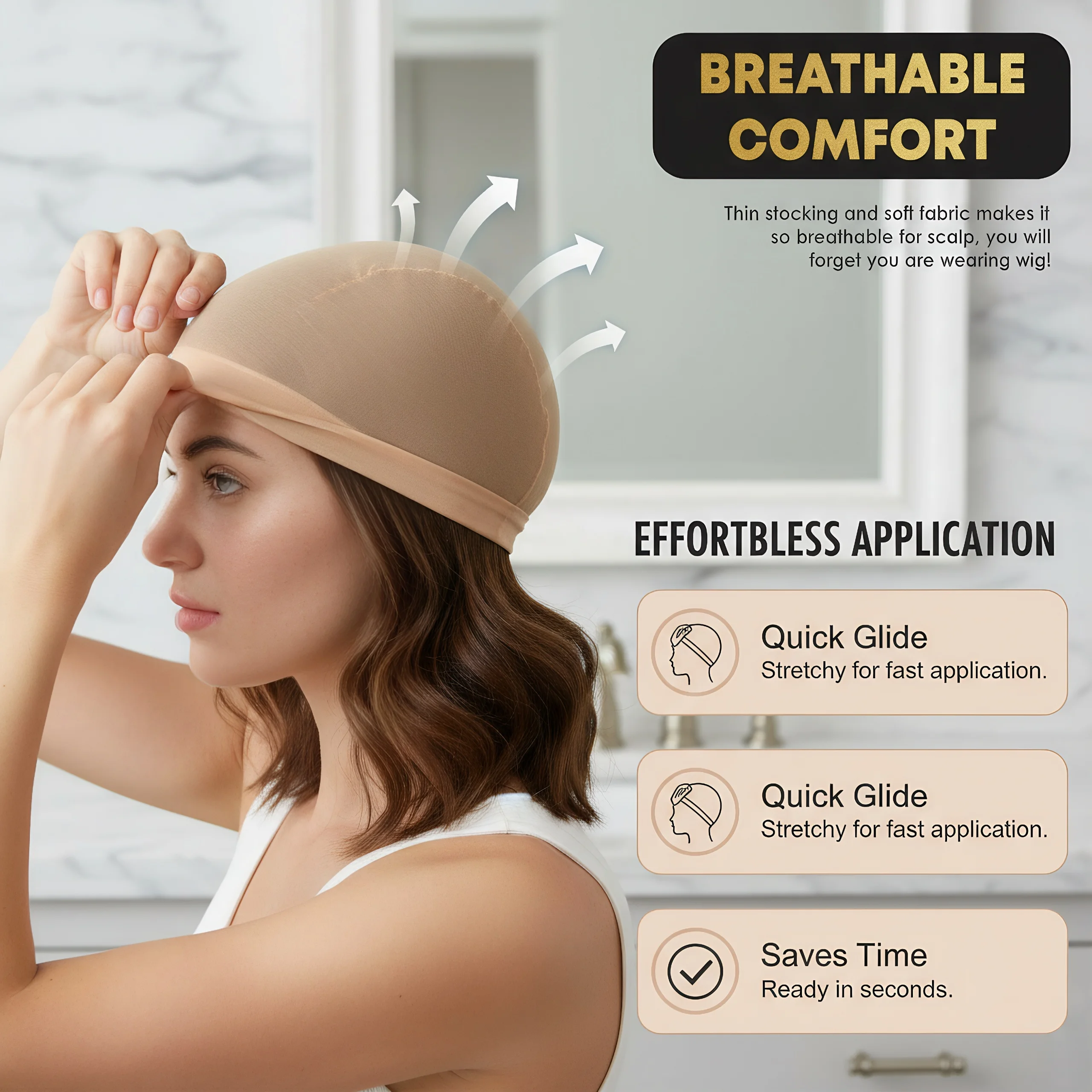 10 Pcs Wig Caps for Women Men, Stretchy Mesh Hair Net for Cosplay Under Wigs, Invisible