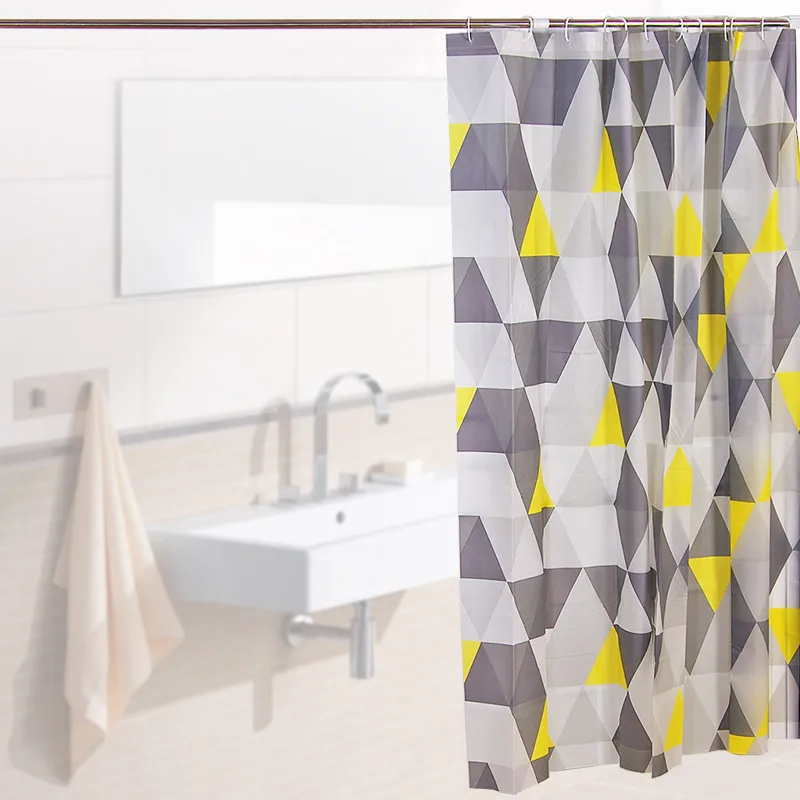 Art Geometric Shower Curtain Arabic Cartoon Simple Shower Curtain Bathroom Accessories Rideau Douche Bathroom Products Supplies