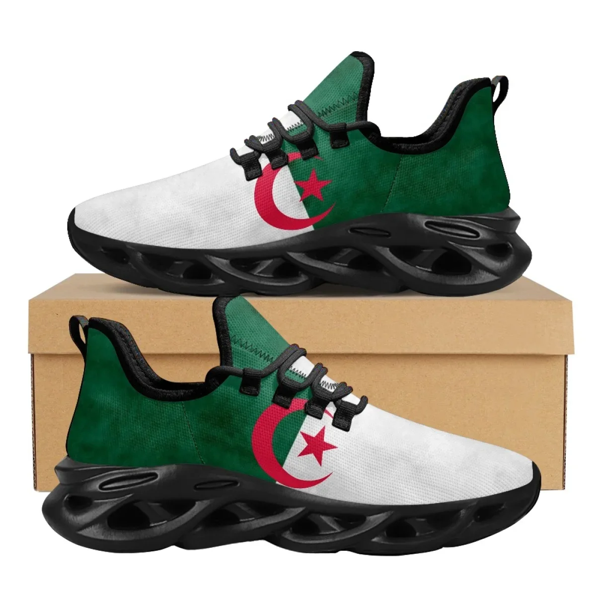 Flag of Algeria Design Flat Casual Women Shoes Lace Up Fashion Sneakers Wlaking Shoes Female Beach Footwear Zapatos