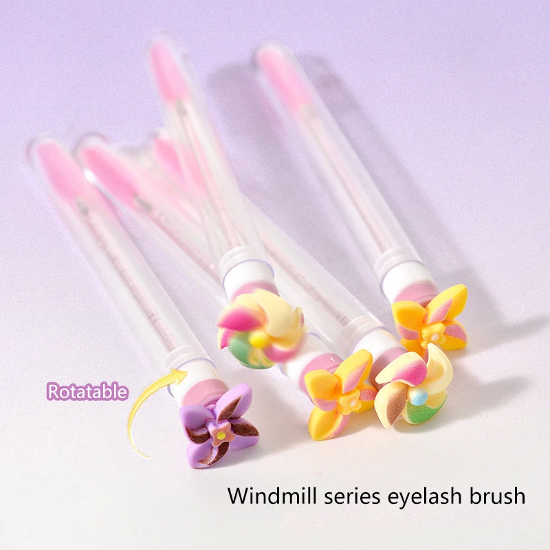 1Pcs Drehbare Windmühle Wiederverwendbare Wimpern Pinsel Rohr Kunststoff Tragbare Mini Lash Kamm Container Glitter Mascara Zauberstab Make-Up-Tool