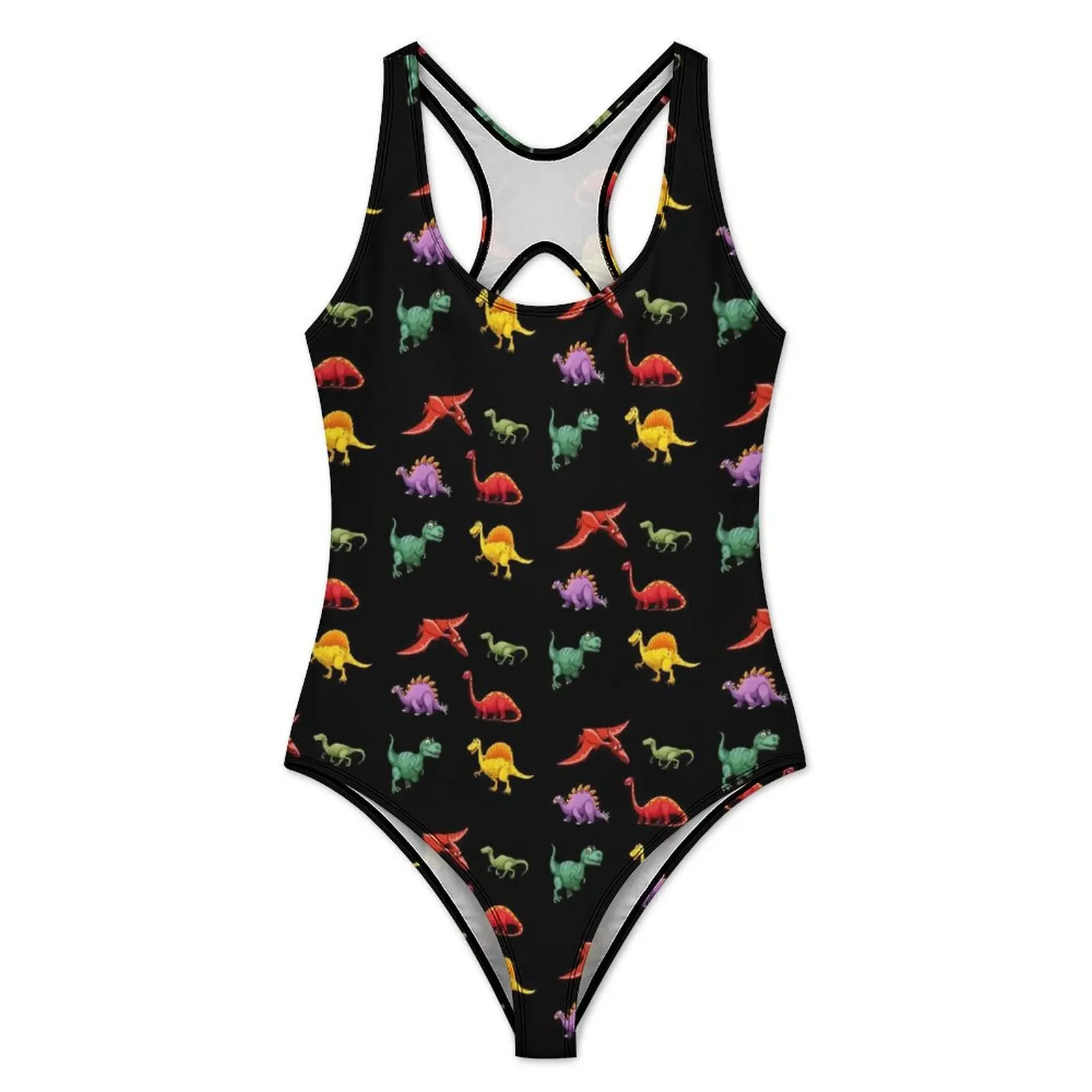 Cute Dinosaur Swimsuit Sexy Colorful Animal Women Swimwear One Piece Sweet Bodysuit Sport Push Up Sleeveless Beachwear