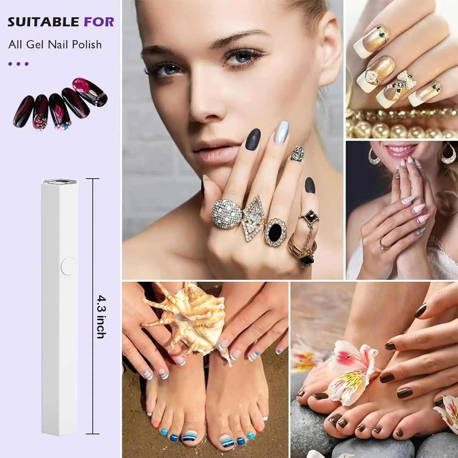 YIKOOLIN Draagbare Mini Nageldroger USB Handheld Kleine Nail Cure Light Mini UV LED Sneldrogende Nagellamp Voor Gel Droog Thuisgebruik