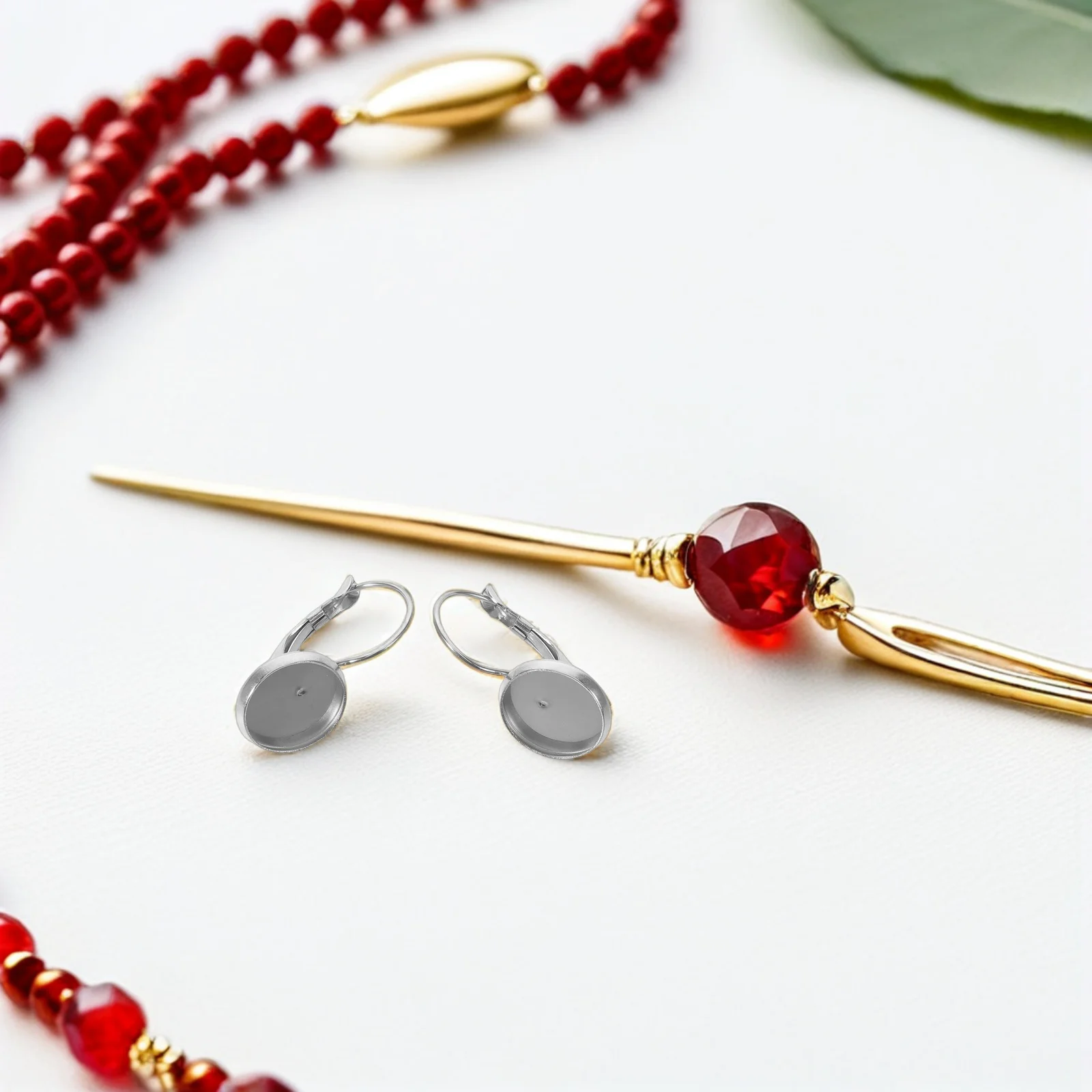 

100 Pcs Stainless Steel Gemstone Earrings Bezels Pendant Blank Tray DIY Crafting Supplies Base Blanks Trays