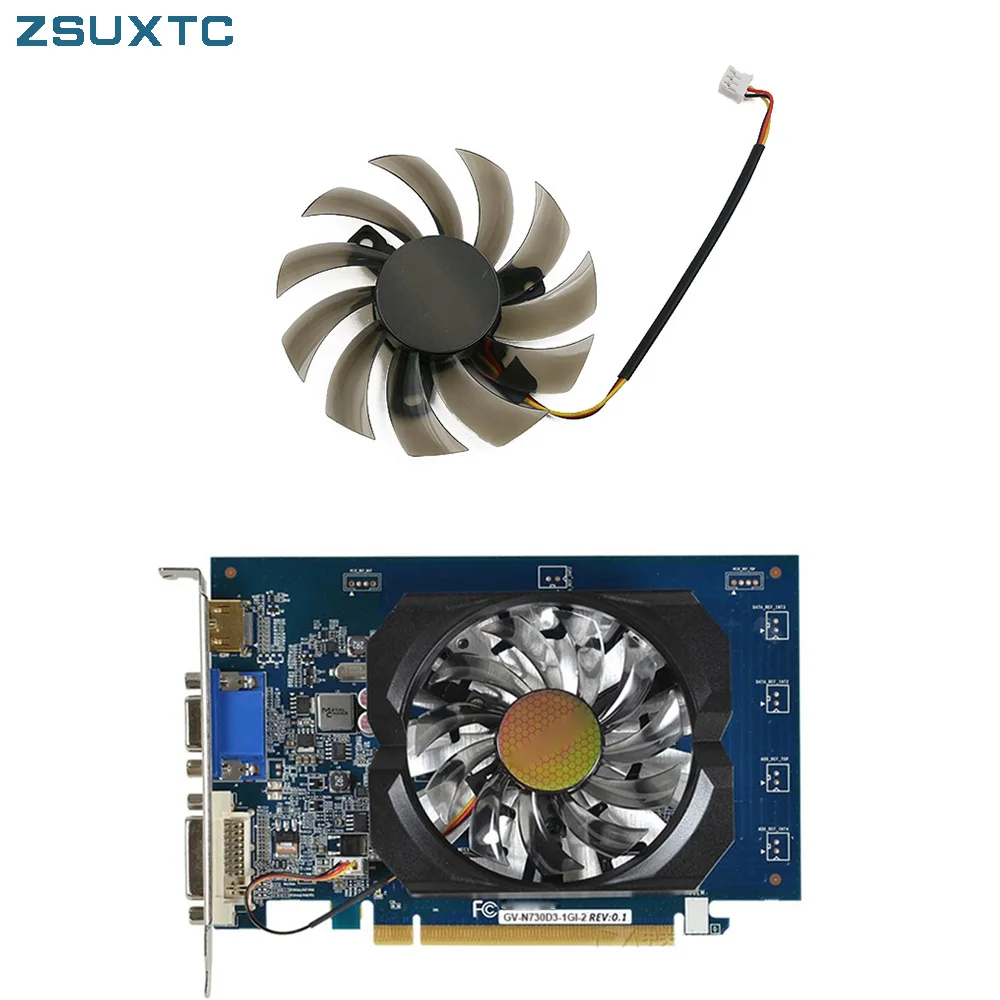 PLD08010S12H dla gigabajta GT 730 760 630 220 440 wentylator karty graficznej 75MM 12V 0,25a GT440 GT610 GT730 GT760 GT 630 wentylator 6850 FanHD