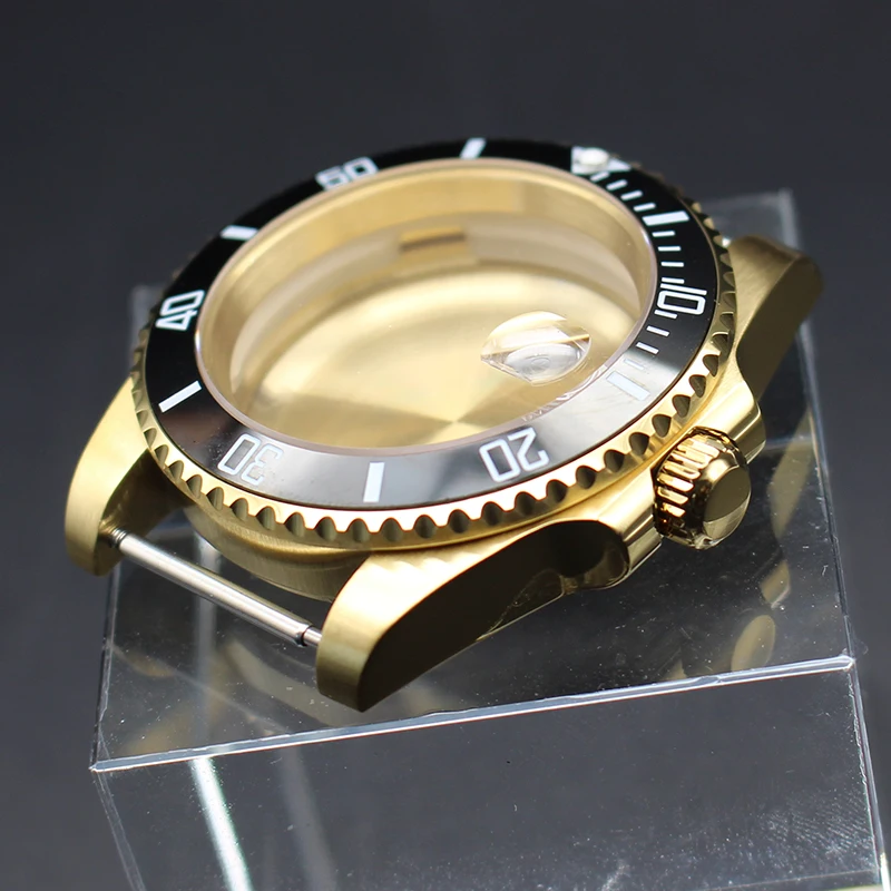 

Gold 40mm Watch Case Accessory For Seiko nh34 nh35 nh36 nh38 Miyota 8215 Eta 2824 Movement 28.5mm Dial Sapphire Crystal Glass