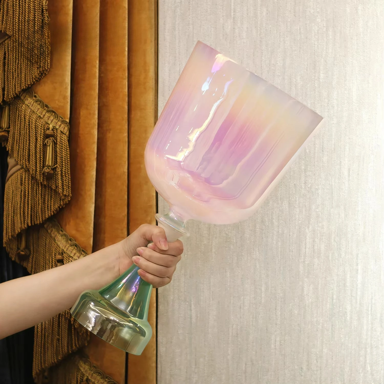 8" 432hz D# New Color Scheme Holy Chalice Alchemy Crystal Singing Bowl