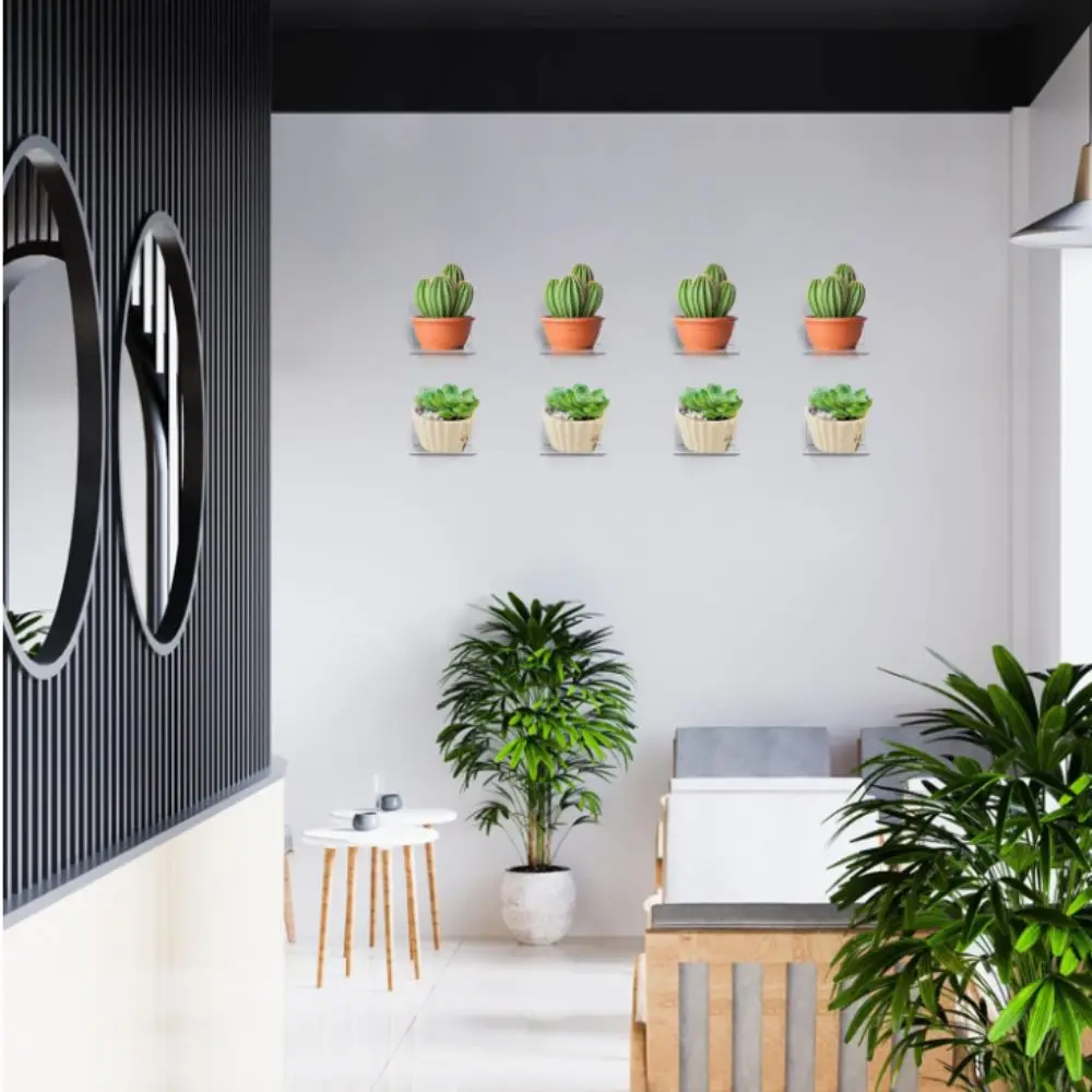 Przezroczyste półki ścienne Minimalistyczne akrylowe półki wiszące na ścianę Nowoczesne małe dekoracyjne półki ścienne