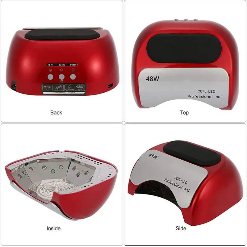 48W Ultraviolet LED Nail Lamp Professional Nail Dryer Gel Ultraviolet Nail Care Lamp 3 Gear Optional Nail Enhancement Tools