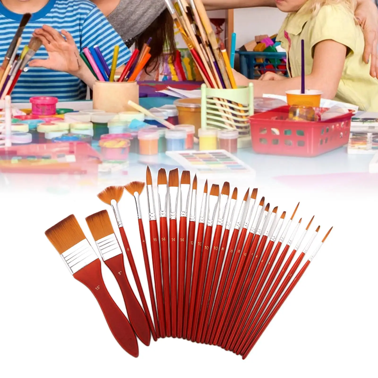 24Pcs Professional Paint Brushes Set Acrylic Painting Kit Pen Nylon Hair Cloth Bag Drawing Watercolour 24